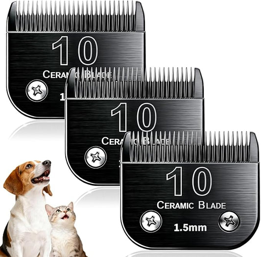 Dog Grooming Clipper Blades Replacement Compatible with Andis Dog Clippers,Most OsterA5, Wahl KM Series Pet Clippers (Black(10))