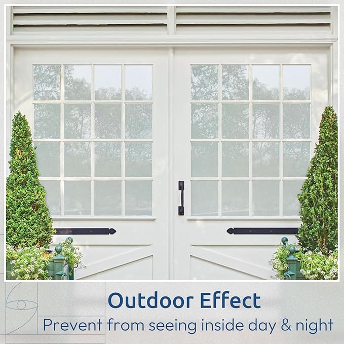 rabbitgoo Window Privacy Film, Non-Adhesive Frosted Glass Window Film for Bathroom, Static Cling Heat Blocking Stickers for Home Indoor Opaque Frosting Coverings House Tint, Matte White 35.4" x 78.7"