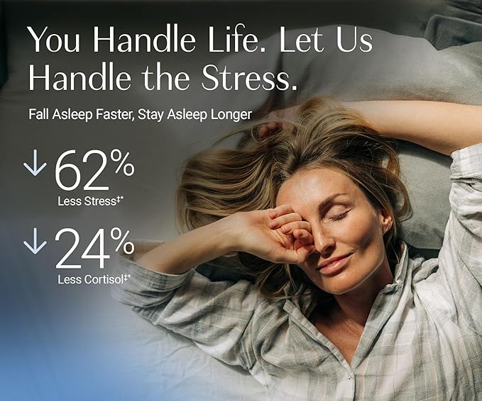 AlgaeCal Magnesium Relax™ - Chelated Magnesium with Ashwagandha for Sleep & Occasional Anxiety - Glycinate, Malate, Citrate - Sleep, Mood, & Cortisol Support (60 Caps - 1 Month Supply)