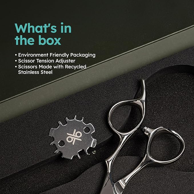 K9 6.5" Large Professional Hair Scissors – Barber Shears Made with Premium VG10 Steel, Lightweight, Razor-Sharp, Handcrafted with Ergonomic Handle and Convex Blade for Comfort, Also Great for Home Use