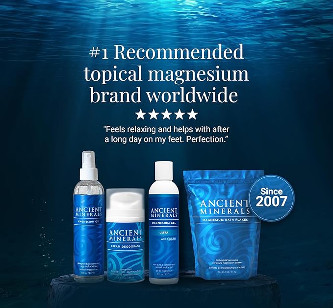 Ancient Minerals Natural Deodorant Cream – Sage & Coriander Scent, Aluminum-Free, Vegan Deodorant for Women and Men with Magnesium, Zinc & Vitamin E, for Sensitive Skin, 2 oz