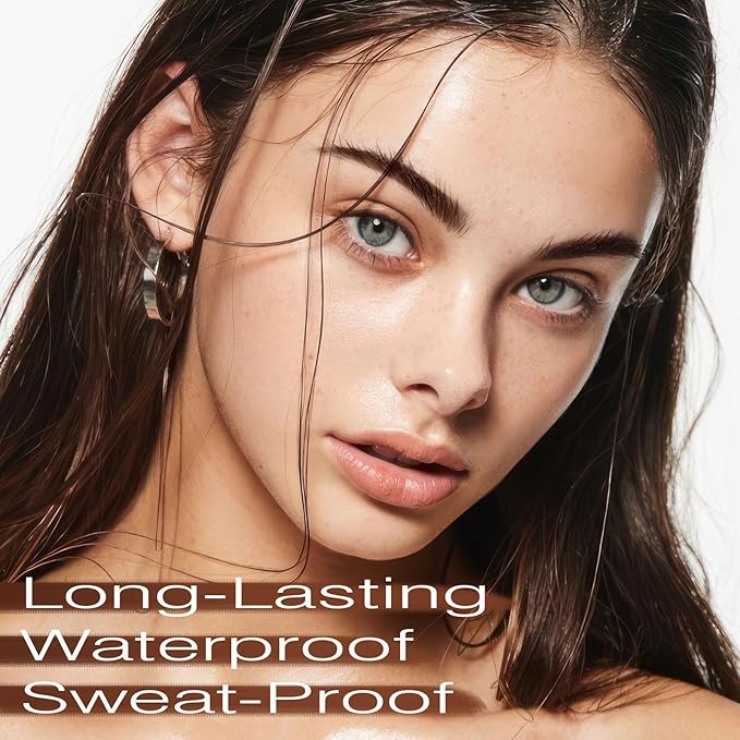 Eyebrow Stamp Stencil Kit - Eyebrow Powder with Brush Long-Lasting & Waterproof Brow Shaping Kit with 24 Reusable Thin & Thick Eyebrow Stencils for Natural Eyebrow Color (Black Brown)