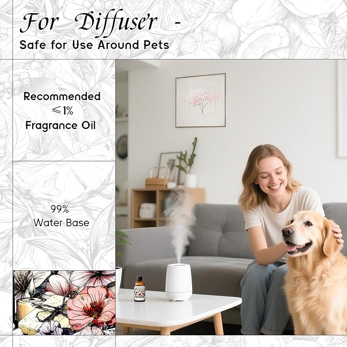 HIQILI Geranium Fragrance Oil for Home Diffuser, Relaxation, Essential Oil for Candle & Soap Making, Long-Lasting Scents, Car Freshies - 1 Fl Oz