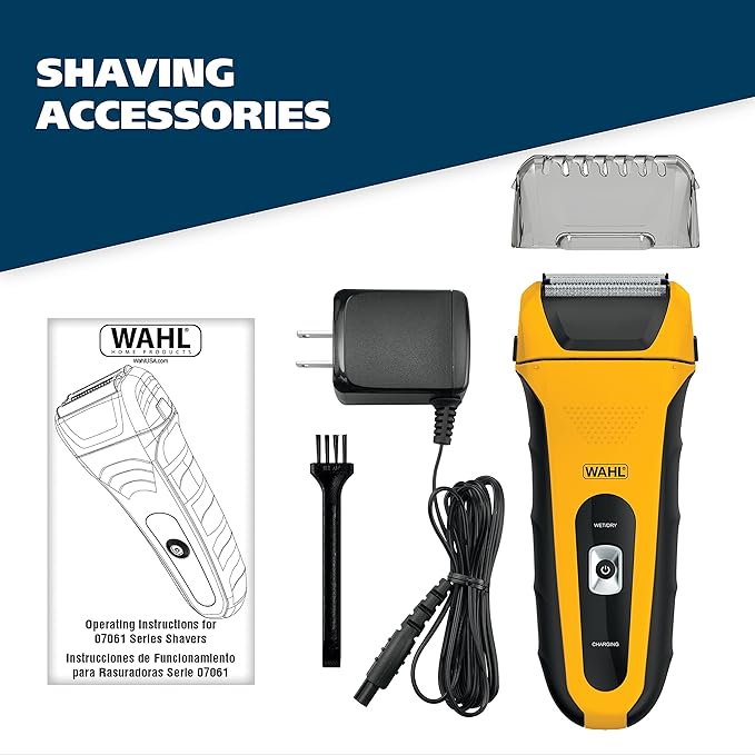 Wahl Lifeproof Lithium Ion Foil Shaver – Waterproof Rechargeable Electric Razor with Precision Trimmer for Men’s Beard Shaving, Trimming, & Grooming with Quick Charge – Model 7061-100