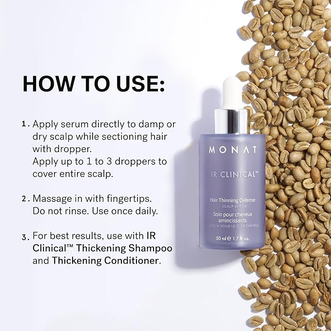 MONAT IR Clinical™ Hair Thinning Defense Scalp Serum – Nourishes Scalp, Reduces Breakage, Boosts Hair Density, and Supports Thicker, Fuller-Looking Hair with a Lightweight, Non-Greasy Formula
