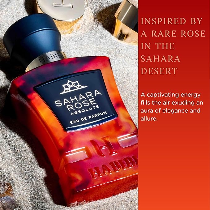 H HABIBI Sahara Rose Perfume for Men – 2.5 oz (75ML) Long Lasting Arabian Cologne, Floral Amber Woody Men Perfume, Luxury Fragrance Gift for Special Occasions