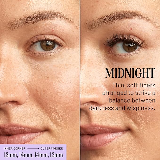 Lilac St - Midnight Dramatic Faux Eyelash Clusters (10mm) - Dark & Lush - DIY Lash Extension Wisps - Lightweight & Lifelike - Lasts 10 Days - Cruelty Free, Vegan, Women Founded - 10 Lashes