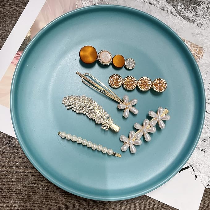 Mehayi 20 PCS Hair Accessories for Decorative Party Wedding, Pearl Hair Clips Set Fashion Korean Acrylic Resin Hair Barrettes, Bobby Pins Hairpins for Women and Ladies Girls Headwear Styling Tools