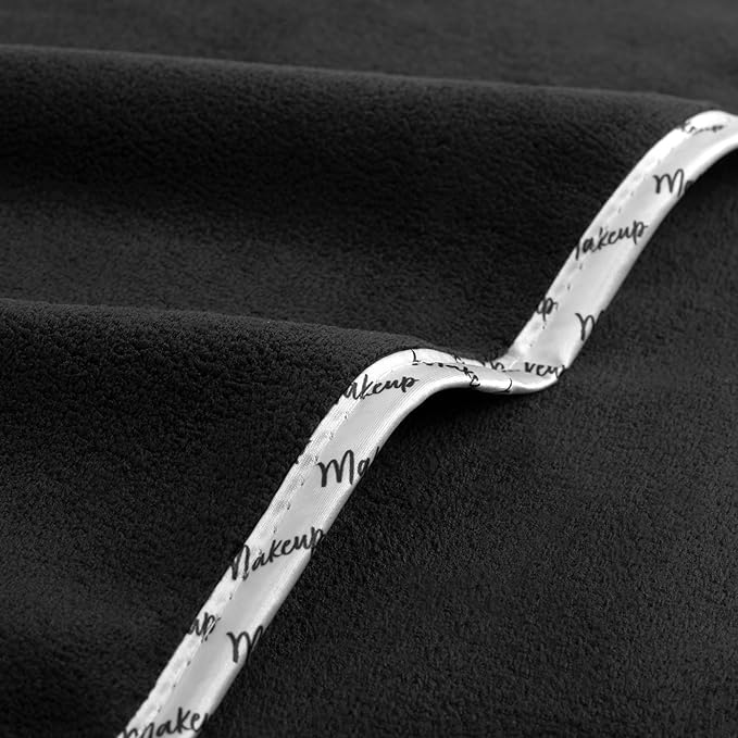 Arkwright Makeup Towels - Bulk Case of 108 - Ultra Soft & Gentle Microfiber Coral Fleece Washcloth Face Make Up Remover, Reusuable Eraser Cloth Essentials for Hosts & Artists, 13 x 13 in, Black/White