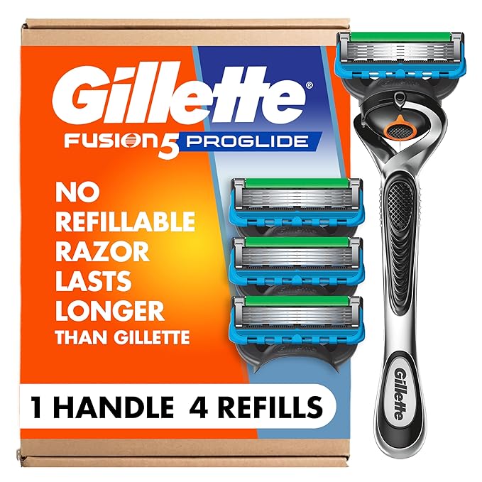 Gillette Fusion ProGlide Razor for Men, Handle + 4 Blade Refills, Holiday Gifts for Men