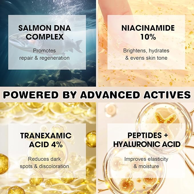 Salmon DNA Serum – 2 Pcs Salmon DNA Microneedling Serums for Face and Body, Anti-Aging Hydration Booster, Skin Repair, Brightening & Firming Serum for Use with Microneedling, Derma Roller & Pen