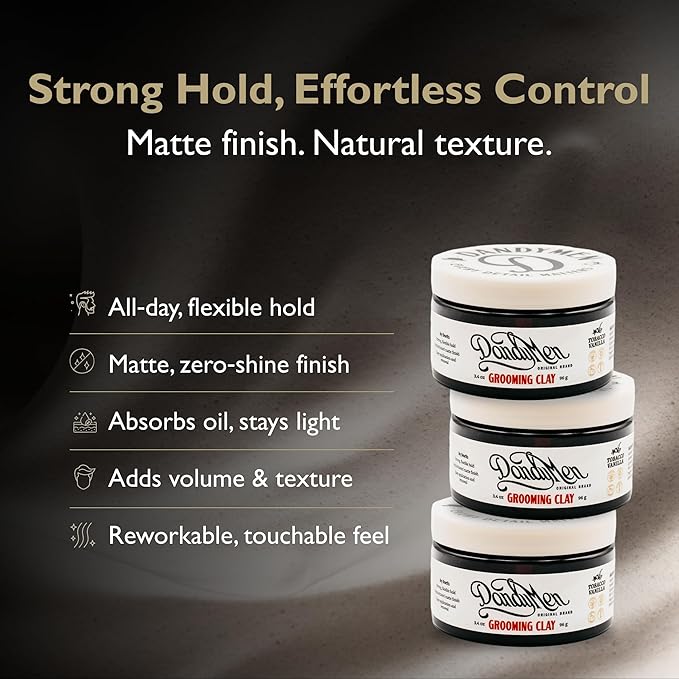 Grooming Clay – Strong Hold, Natural Matte Finish, and Flexible Styling with Kaolin Clay & Beeswax – Tobacco Vanilla Scent – 3.4 oz (1-pack)