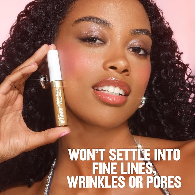 Revlon Glimmer Brightening Concealer, Liquid Under Eye Makeup, Made with Caffeine, Vitamin C, & Stevioside, 145, 0.3 fl oz