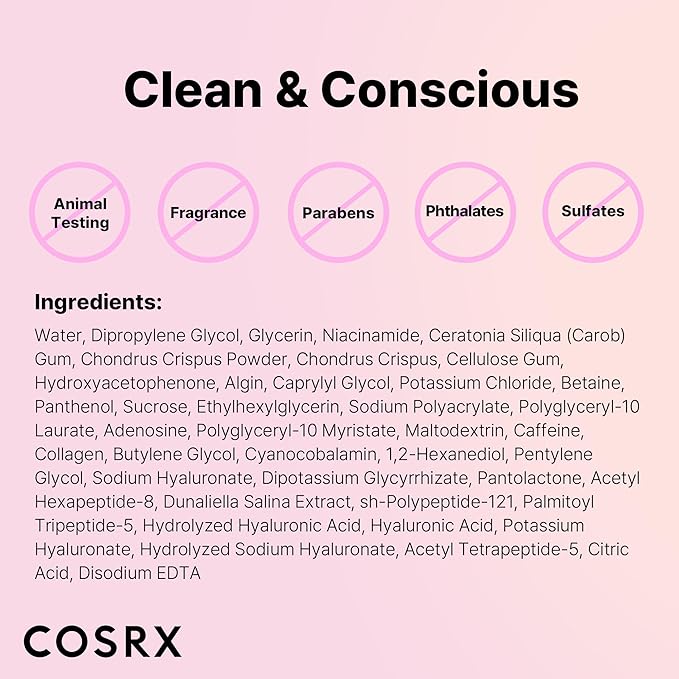 COSRX Pink Peptides Collagen Lifting Glow Hydrogel Face Masks Skincare 3 EA, Collagen Face Mask, Travel Essentials, Overnight Face Mask, Korean SkinCare, Stocking stuffers for women