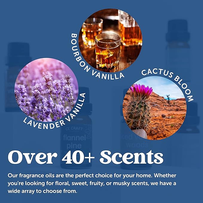 CANDECraftCo Premium Fragrance Oil – Diffuser Oils Fragrances Scented for Home, Candle Soap Making Supplies, Aromatherapy Blends for House (0.34 Fl Oz) (1-Pack, Bourbon Vanilla)