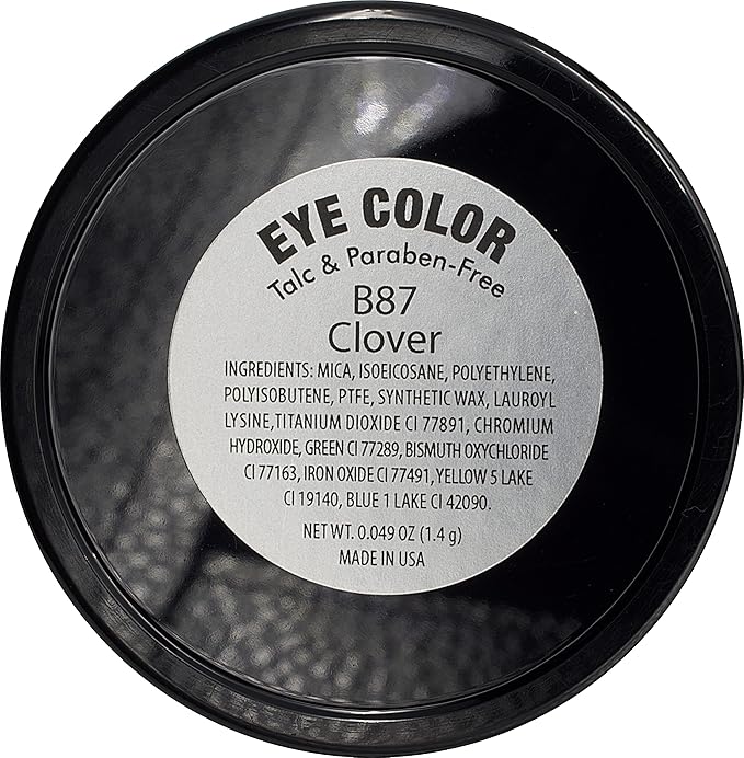 Clover Shimmering Emerald Green Yellow Gold Flecked Forest Pressed Powder Single Vegan Eyeshadow; Talc, Paraben & Cruelty Free