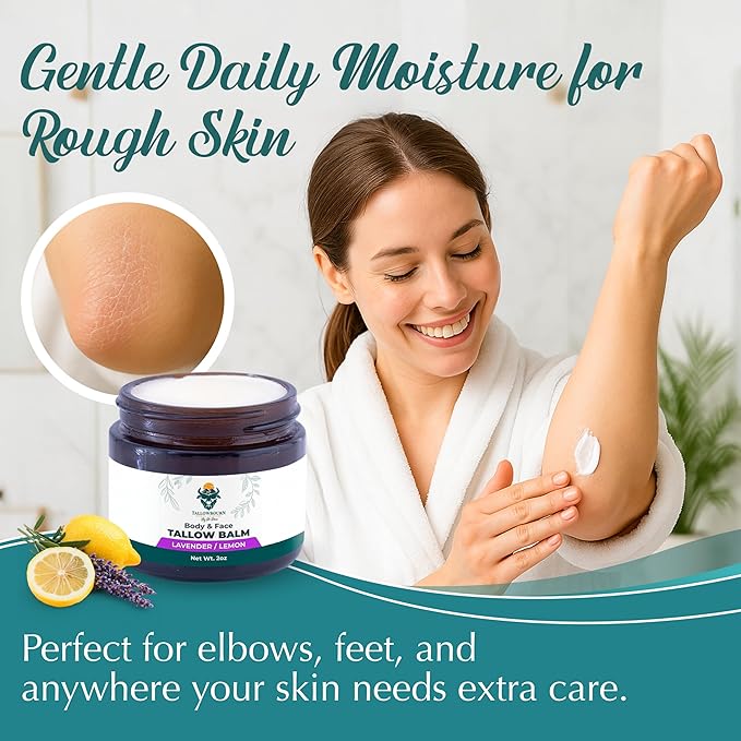 Dr. Dave's Primal Essence Grass Fed Beef Tallow Balm for Face and Body with Shea Butter, Organic Jojoba Oil, Honey, and Beeswax – Beef Tallow for Skin – Lavender and Lemon – 2 oz