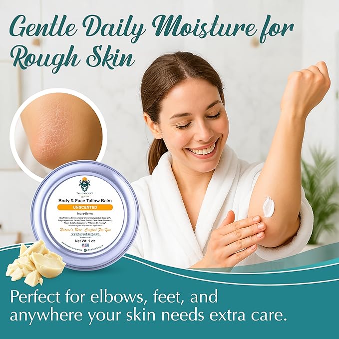 Dr. Dave's Primal Essence Grass Fed Beef Tallow Balm for Face and Body with Shea Butter, Organic Jojoba Oil, Honey, and Beeswax – Beef Tallow for Skin – Unscented Balm – 1 oz