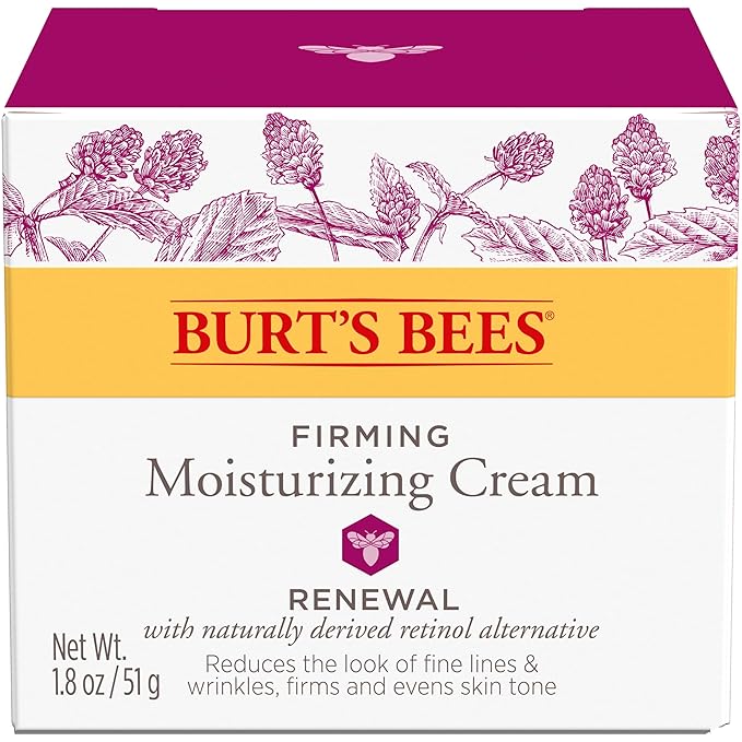 Burt's Bees Skin Care Stocking Stuffers, Face Moisturizer, Firming Face Cream, Anti-Aging Retinol Alternative, Moisturizing Natural Origin Skin Care Christmas Gifts, 1.8 Ounce