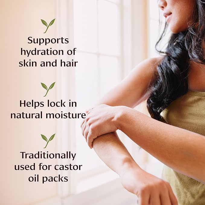 Banyan Botanicals Organic Castor Oil – Pure and Refined Castor Oil – for Face and Skin Care, Hair Care, and Natural Beauty – 24 oz – Non GMO, Hexane Free, Vegan, and Cruelty Free