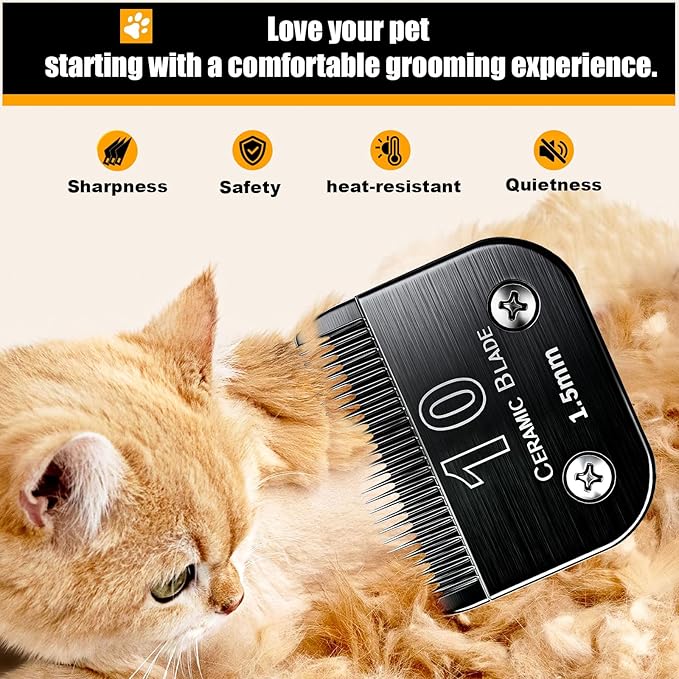 Dog Grooming Clipper Blades Replacement Compatible with Andis Dog Clippers,Most OsterA5, Wahl KM Series Pet Clippers (Black(10))