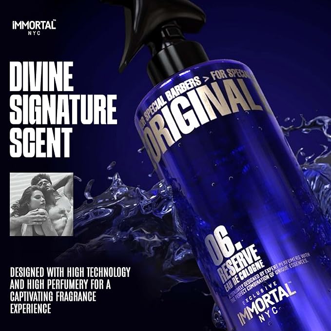 Immortal NYC Reserve 06, After Shave Spray Body/Face Men's Cologne, 17 oz - Exclusive Barbers - Softens Skin - Refreshes/disinfects and Relieves Face and Skin - Moisturizing Formula After Shaving