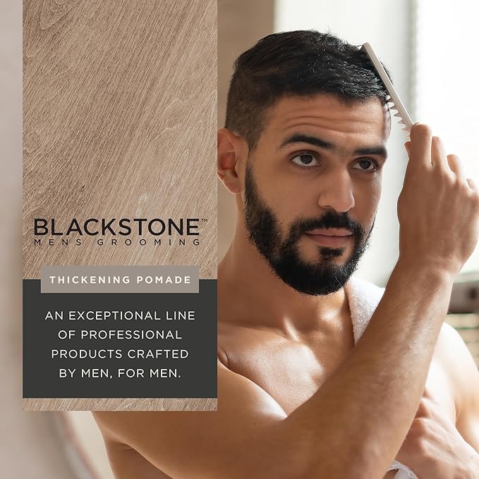 Blackstone Men's Grooming Hair Thickening Pomade - Pliable Hold with Matte Finish | Paraben & Cruelty-Free | Made in USA, Sea + Surf Scent (4 Oz, 2 Pack)