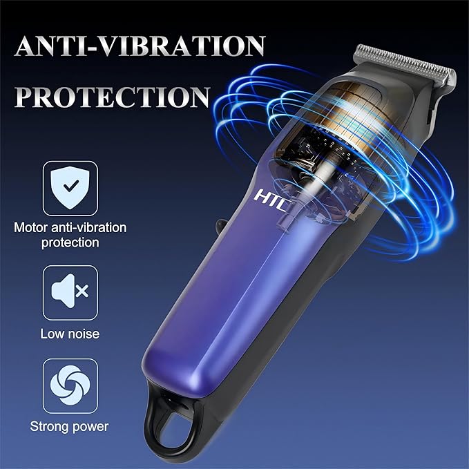 HTC Professional Hair Clippers – Stylish, 1800mAh Battery Rechargeable, and Precision Trimming with Superior Blade-Sharpness for Salon-Grade Grooming