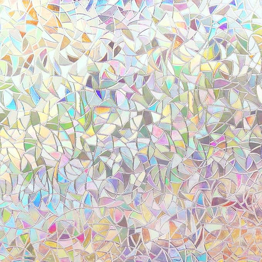 Volcanics Rainbow Window Film - Static Clings, 3D Decals & Stickers for Glass Doors, Heat Control & Anti UV, 35.4 x 157.4 Inches
