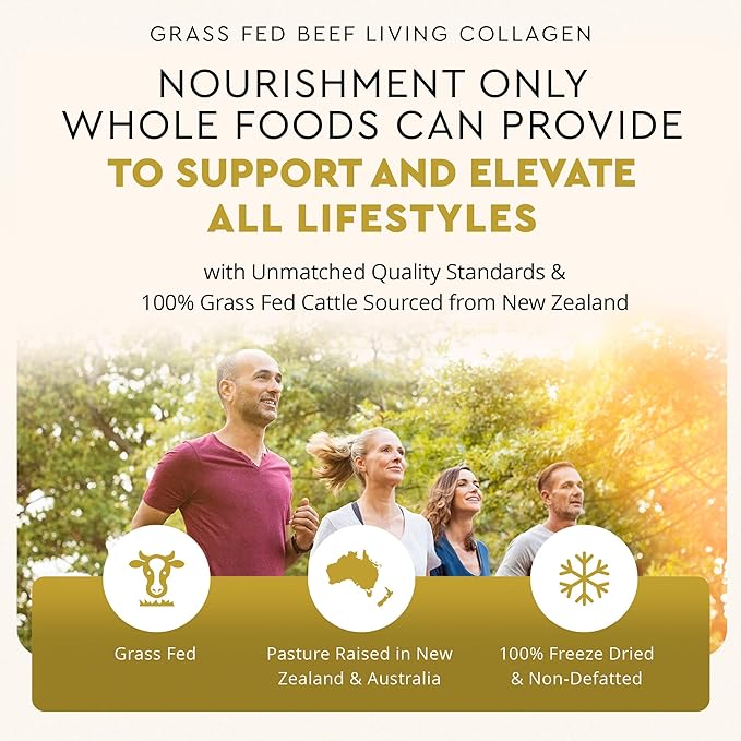 Ancestral Supplements Grass Fed Beef Living Collagen Nutritional Powder Supplement, 3000mg, Promotes Healthier, Younger Looking Skin, Hair, Nails and Joints, Type II, 180 Capsules