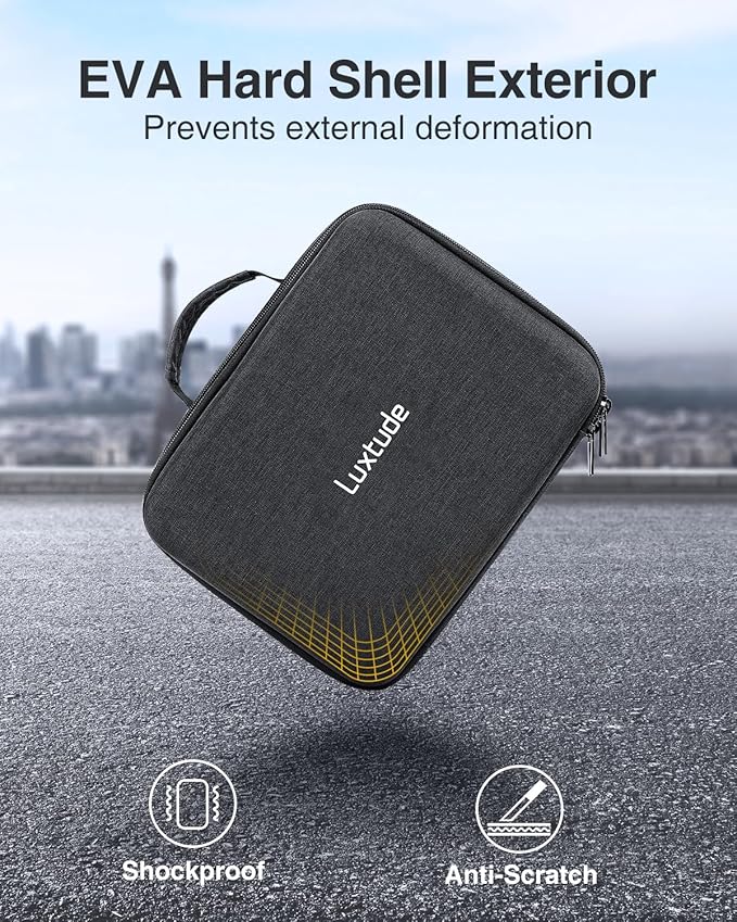 Luxtude Travel Barber Case, Hard Barber Bags for Clippers and Supplies, Travel Hair Clipper Case, Clipper and Trimmer Cases with Shoulder Strap, Easy Carrying