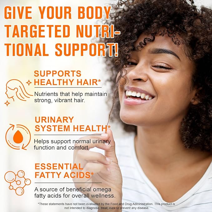 Pumpkin Seed Oil Capsules 2 Pack, 1000mg Per Serving, Supports for Hair Growth, 600 Softgels