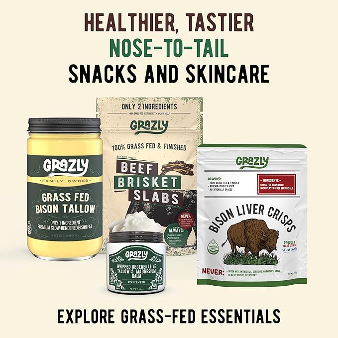 Whipped Beef Tallow for Skin w/Dead Sea Magnesium, Manuka Honey, Jojoba Oil & Vanilla - Grass Fed Beef Tallow Balm - Body & Face Moisturizer for Dry, Sensitive Skin - 2.5oz