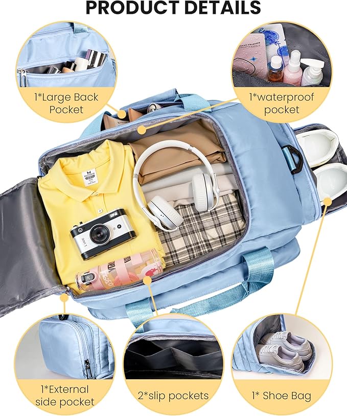 Teen Girl Gift Trendy Stuff, Initial Gym Bags with Shoe Compartment, Dance Bag for Girls, Monogram Kid Overnight Bags, Travel Duffle Tote-Perfect for Ballet Sport Yoga Gymnastics (Letter R)