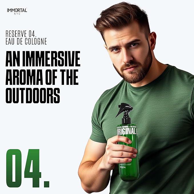 Immortal NYC Reserve 04, After Shave Spray Body/Face Men's Cologne,17 oz - Exclusive Barbers - Softens Skin - Refreshes/disinfects and Relieves Face and Skin - Moisturizing Formula After Shaving