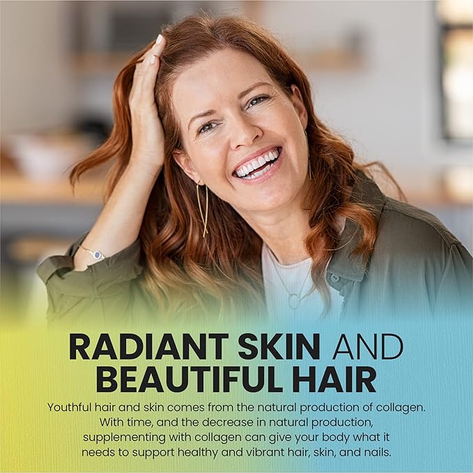 Halal Collagen Gummies for Women and Men - Anti Aging, Hair Growth, Skin Care & Strong Nails Protein Collagen Supplements - Non-GMO, Gluten Free - Made in USA