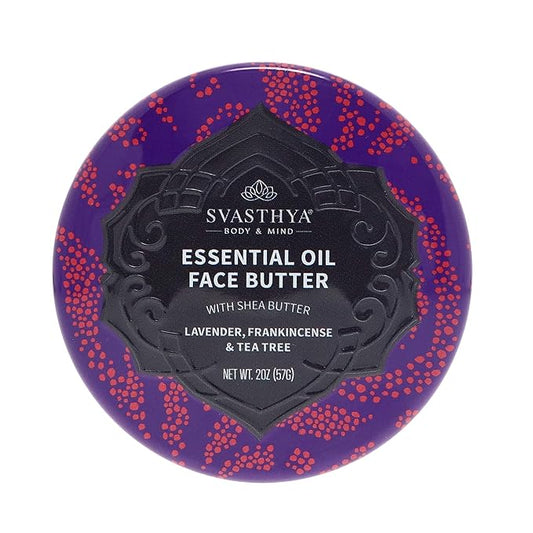 Svasthya Body & Mind Essential Oil Face Butter by Svasthya- Naturally Nurtures Skin & Restores Complexion, Has Shea Butter, Coconut, Argan & Grapeseed Oil, Made In The USA, 2 oz