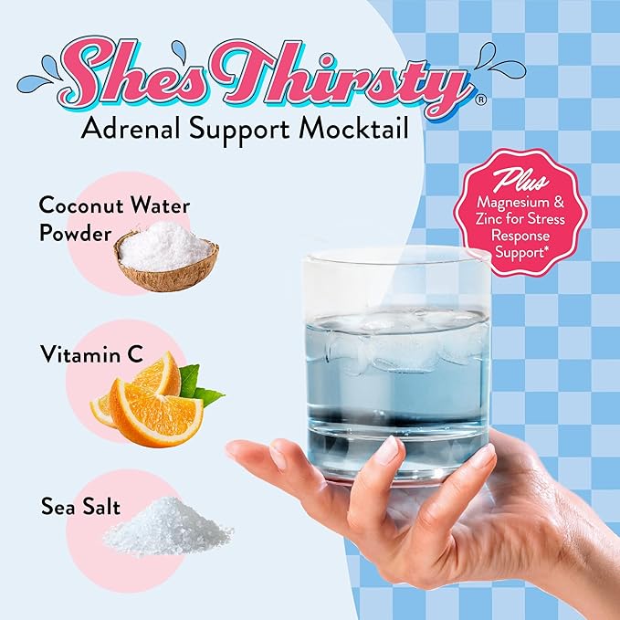 Legendairy Milk She’s Thirsty – Retro Pop, Hydration Packets | Cortisol Supplement for Stress Relief & Adrenal Support | Coconut Water Electrolytes Powder, No Sugar Added 18 ct