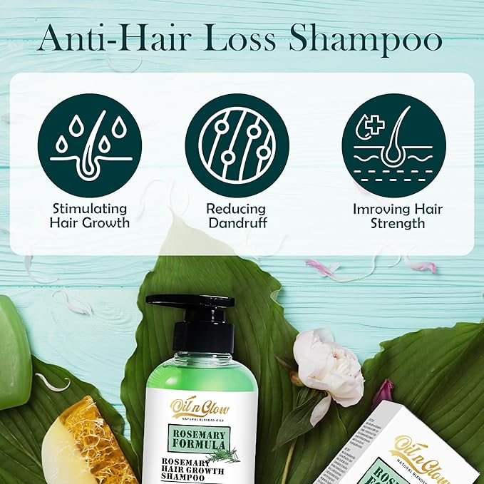 USDA Organic Rosemary Hair Growth Shampoo For Thickening, Regrowth & Strengthening for Men & Women with Biotin, Scalp DHT Blocker Saw Palmetto For Thinning Hair Loss 10 Fl. Oz- Fragrance Free