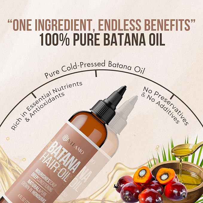 Premium Batana oil for Hair Growth |100% Raw Elaeis Oleifera for Natural Scalp Care | Dr Sebi Hair Shine treatment for Men & Women | Natural Cold Pressed Extraction Method | Liquid Formula