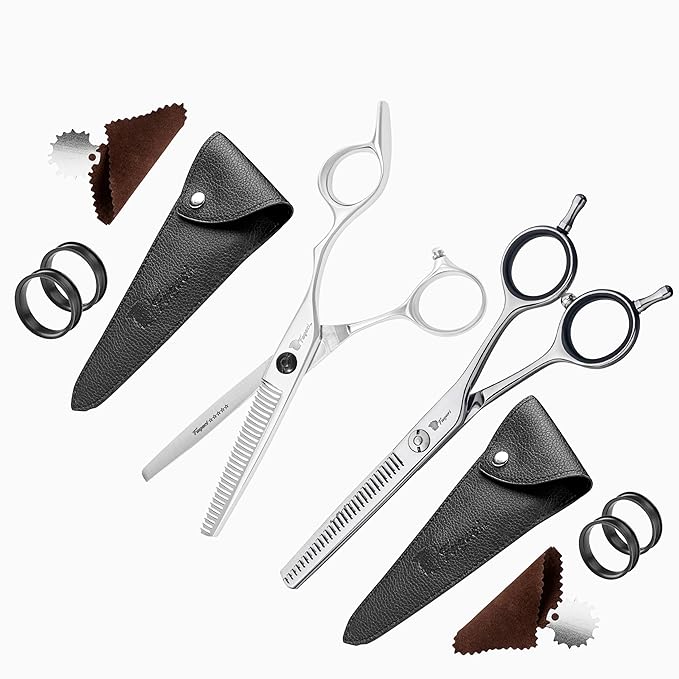 Fagaci Hair Thinning Scissors 6" with 440C Steel, Extreme Sharpness & Precise Cuts Texturizing Shears, Barber Thinning Shears, Hair Cutting for Women & Men, Slim Blades Texturizing Scissors
