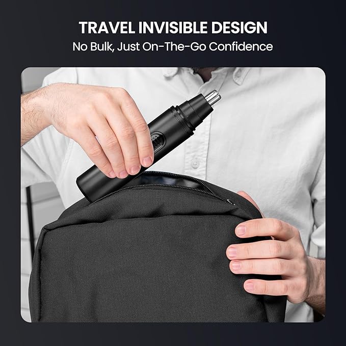 SUERBEATY Nose Hair Trimmer for Men Rechargeable, Electric Nose and Ear Hair Trimmer, Professional Nose Clipper, LED Display, Waterproof, Portable Travel Size, Painless, Black