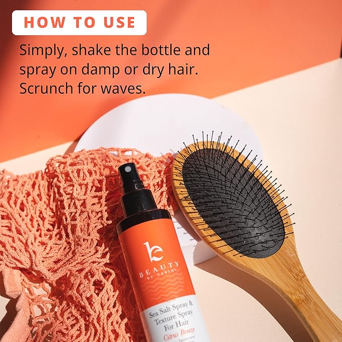 Beauty by Earth Sea Salt Spray for Men & Women - Texture Hair Spray for Adding Volume & Beachy Waves, USA Made with Organic Ingredients