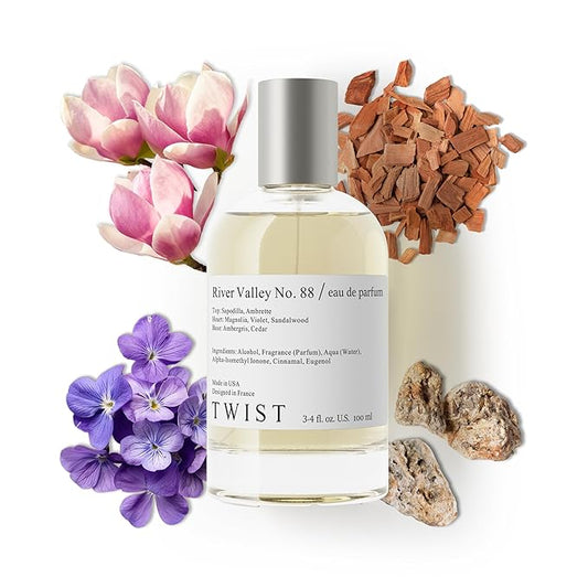Twist River Valley No. 88 - Eau De Parfum Inspired by Byrdo Mojave Ghost, Long-Lasting Perfume For Women & Men, Paraben Free, Vegan, Clean Ingredients, Unisex, Fragrance - 100 ml | 3.4 fl. oz.