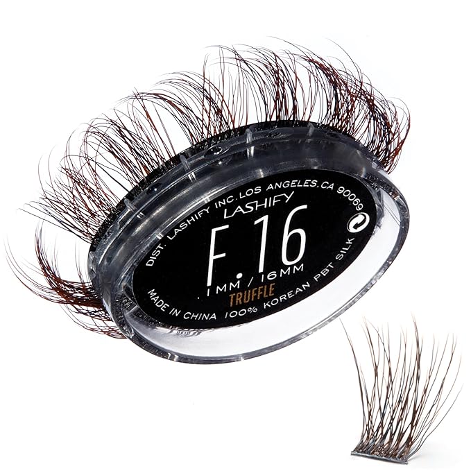Lashify Fluffy 16mm Gossamer DIY Eyelash Extensions Refill, Truffle Color, Easy False Lashes To Add Fullness and Dimension