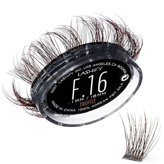 Lashify Fluffy 16mm Gossamer DIY Eyelash Extensions Refill, Truffle Color, Easy False Lashes To Add Fullness and Dimension