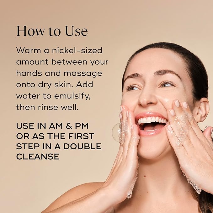 EVER Luminous Nutrient-Rich Cleansing Balm – Vitamin C & Sesame Oil Waterless Facial Cleanser to Remove Makeup, Dirt & Impurities – Nourishing Balm for Dry, Normal & Sensitive Skin, 2.8 fl oz