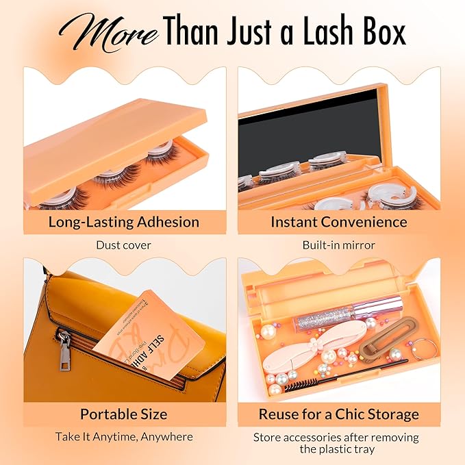 Bepholan Self Adhesive Eyelashes Natural Look No Glue Need Eyelashes,Press On Lashes,Reuseable Waterproof Fake Eyelashes Wispy with Tweezer 3 Pairs Eyelashes of 6 Pairs Adhesive Strips