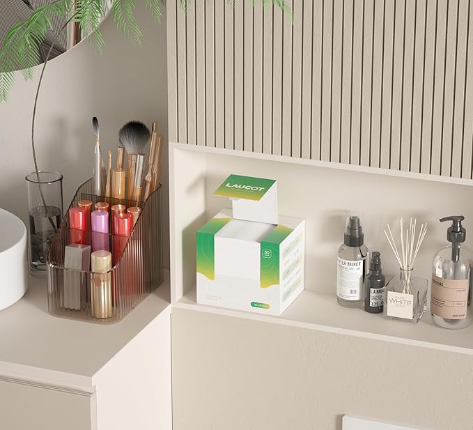 XL Disposable Face Towels | 50 Count, 100% Biodegradable, Ultra Soft & Larger (10"x12") | Bio-Based Fiber, Sustainable & Gentle for Sensitive Skin and Makeup Removal