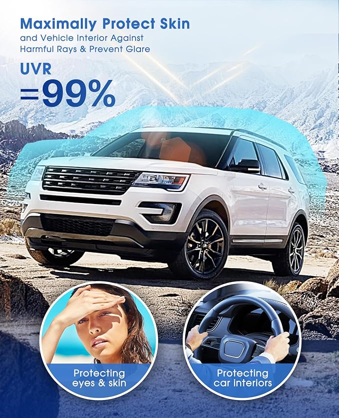 ARANA Car Window Tint Ceramic 50% Percent, Automotive Window Tints Privacy Film for Car Trucks, Blocks 99% Sun Heat UV Rays Glare Scratch Resistant 30" X15FT